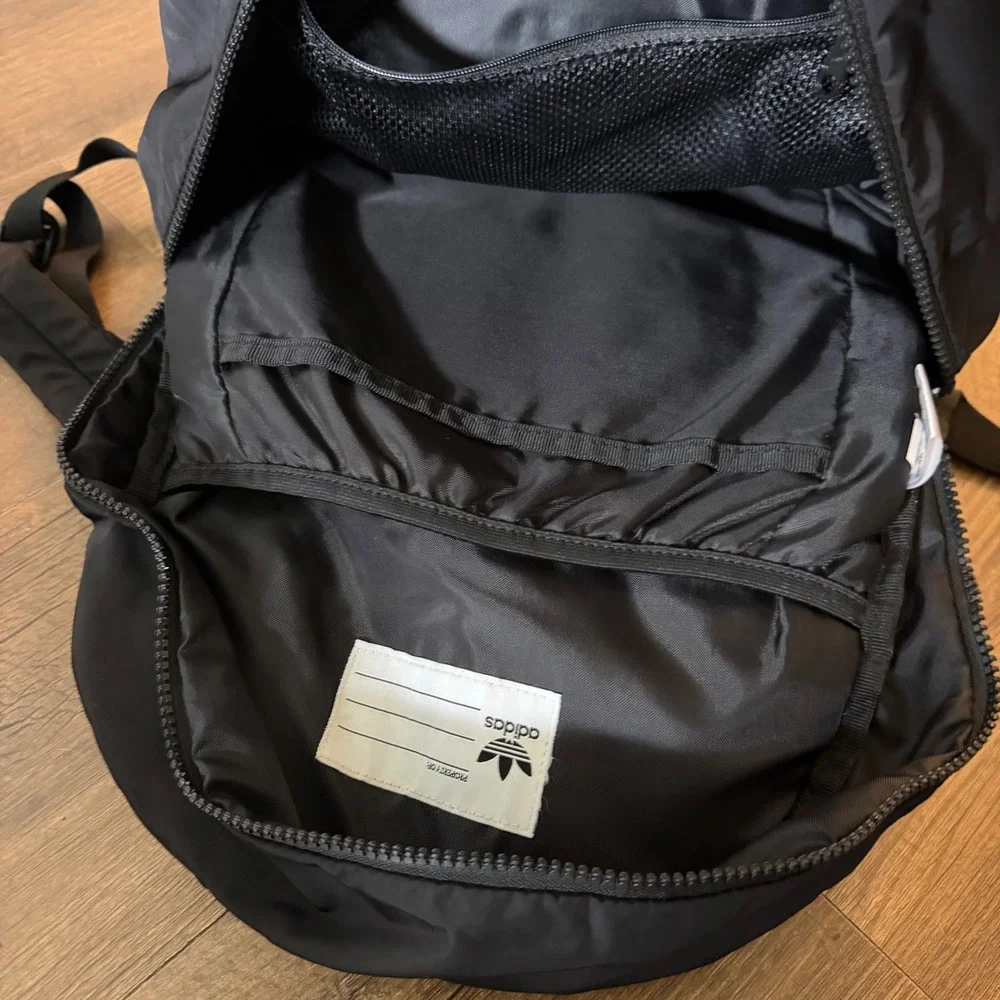 Adidas Originals Backpack Unisex Black White Trefoil 3-Stripe School Bag Gym